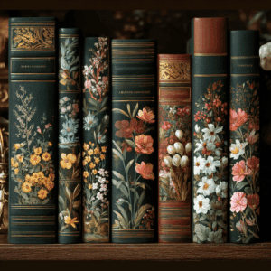 Vintage Floral Bookshelf Dark Academia Cottagecore Aesthetic
