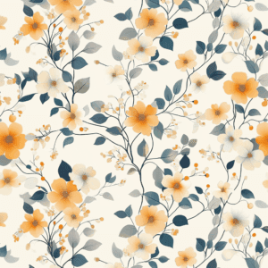 Soft Cottagecore Floral Pattern Cream and Golden Blooms