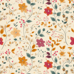 Cottagecore Floral Pattern Cozy Retro Boho Aesthetic